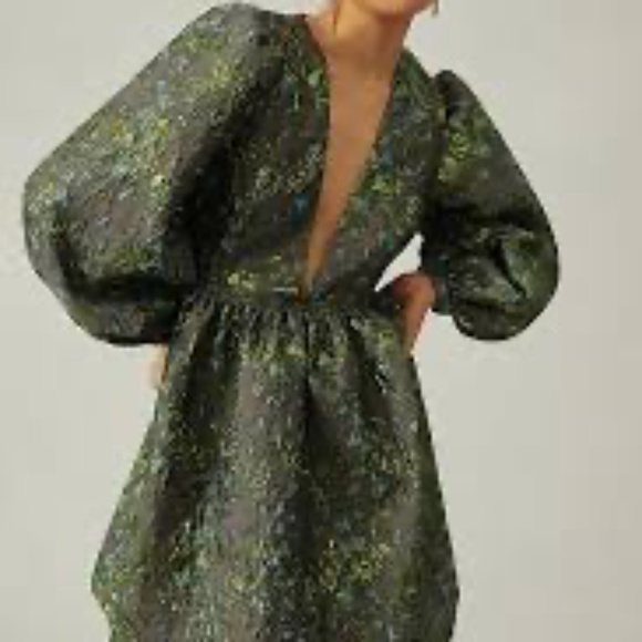 COREY LYNN CALTER DEEP-V JACQUARD DRESS - Picture 13 of 16